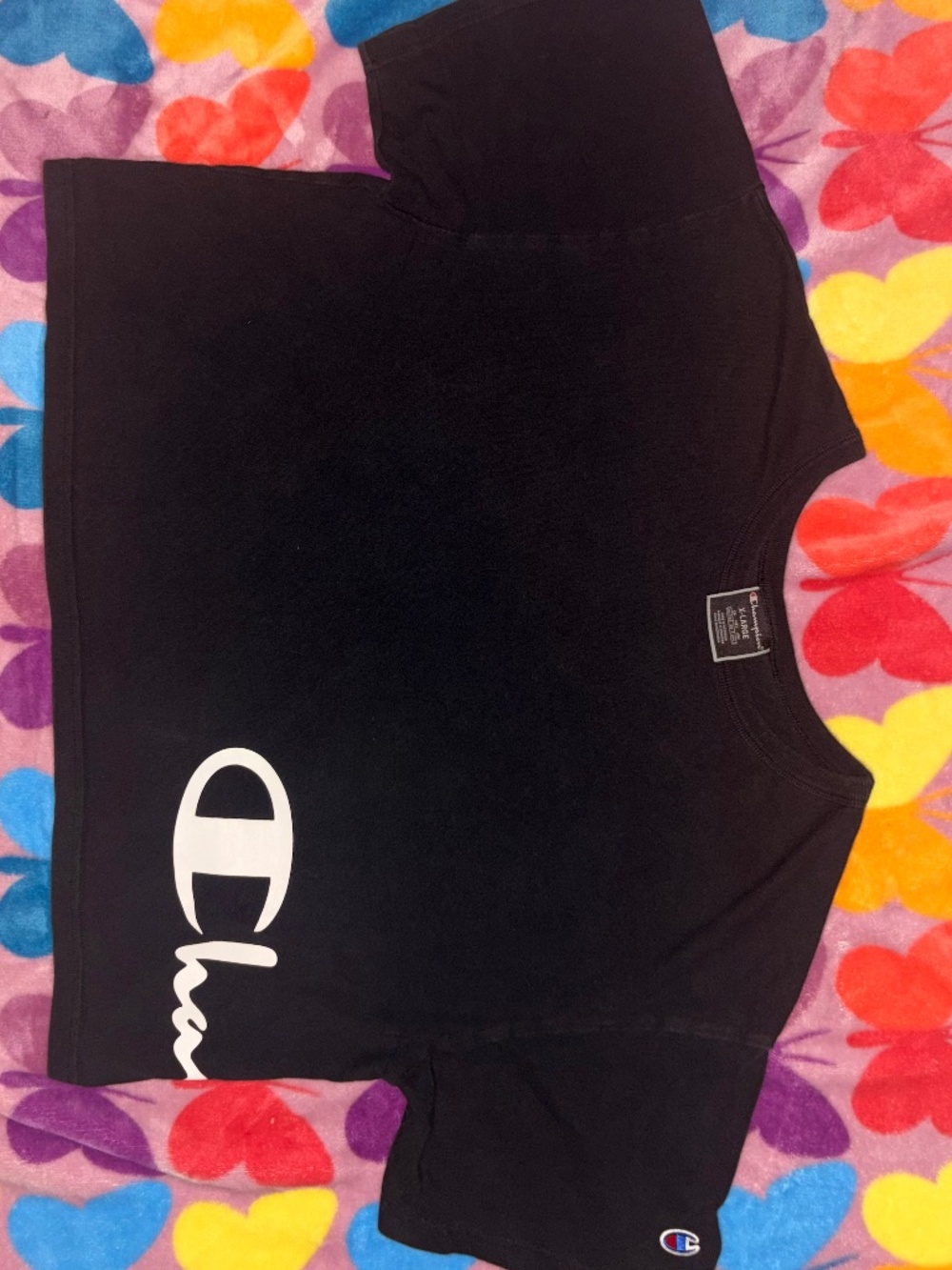 Women’s Black Champion Cropped Tee